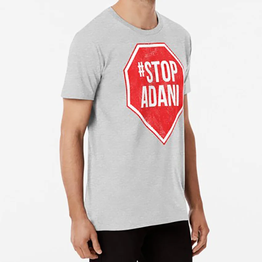Футболка с надписью Stop Adani stop adani coal mine изменением климата 2019|Мужские футболки| |