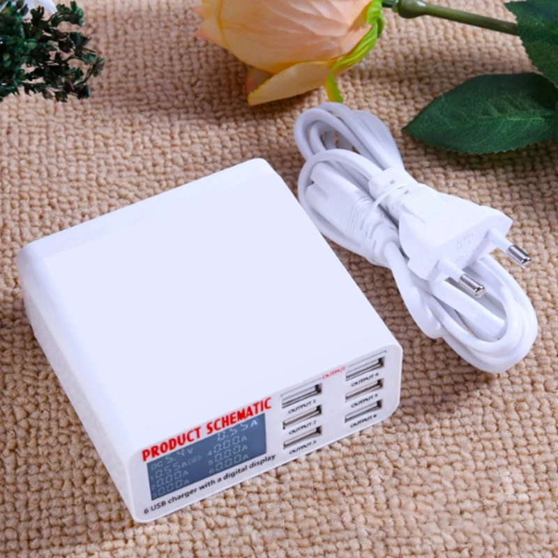 ЕС/США. S./Великобритания вилка USB зарядное устройство 6-порт смарт-телефон зарядки