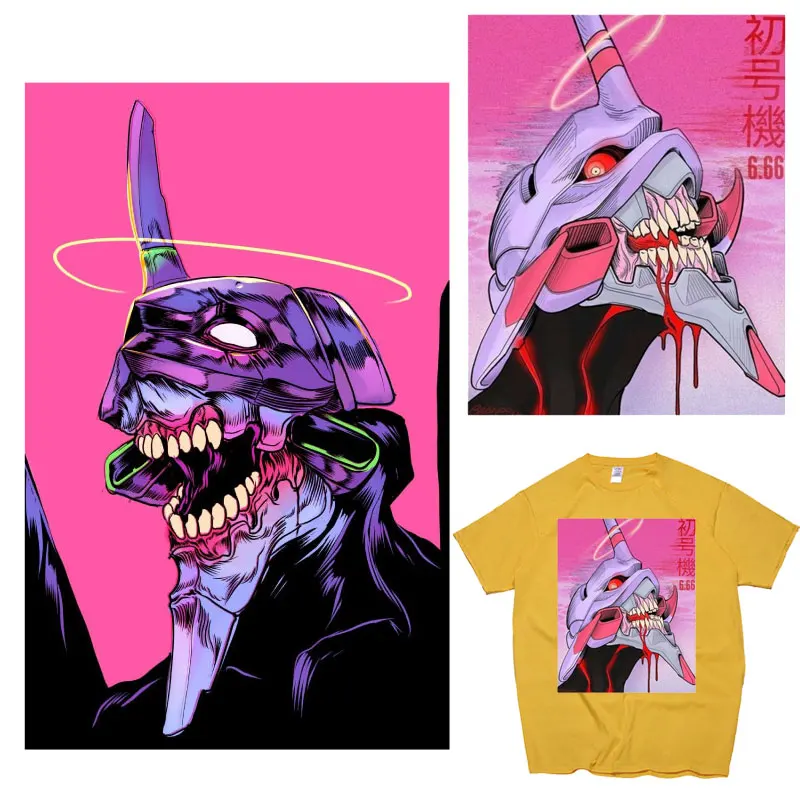 

Anime Patches Japan Iron-on Transfers for Clothing Thermoadhesive Patches on Clothes Flex Fusible Patch Thermal Sticker Applique