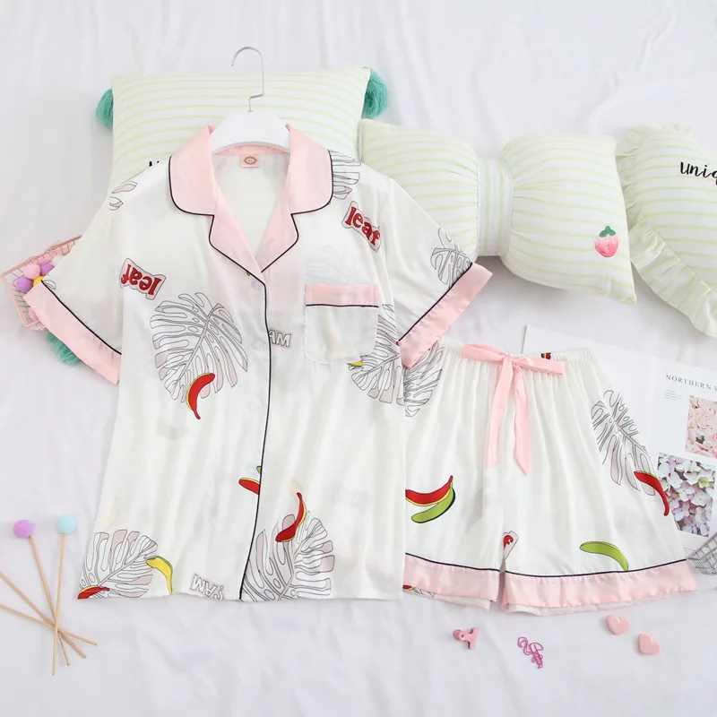 Женская летняя ночная рубашка с коротким рукавом шелковая пижама | одежда