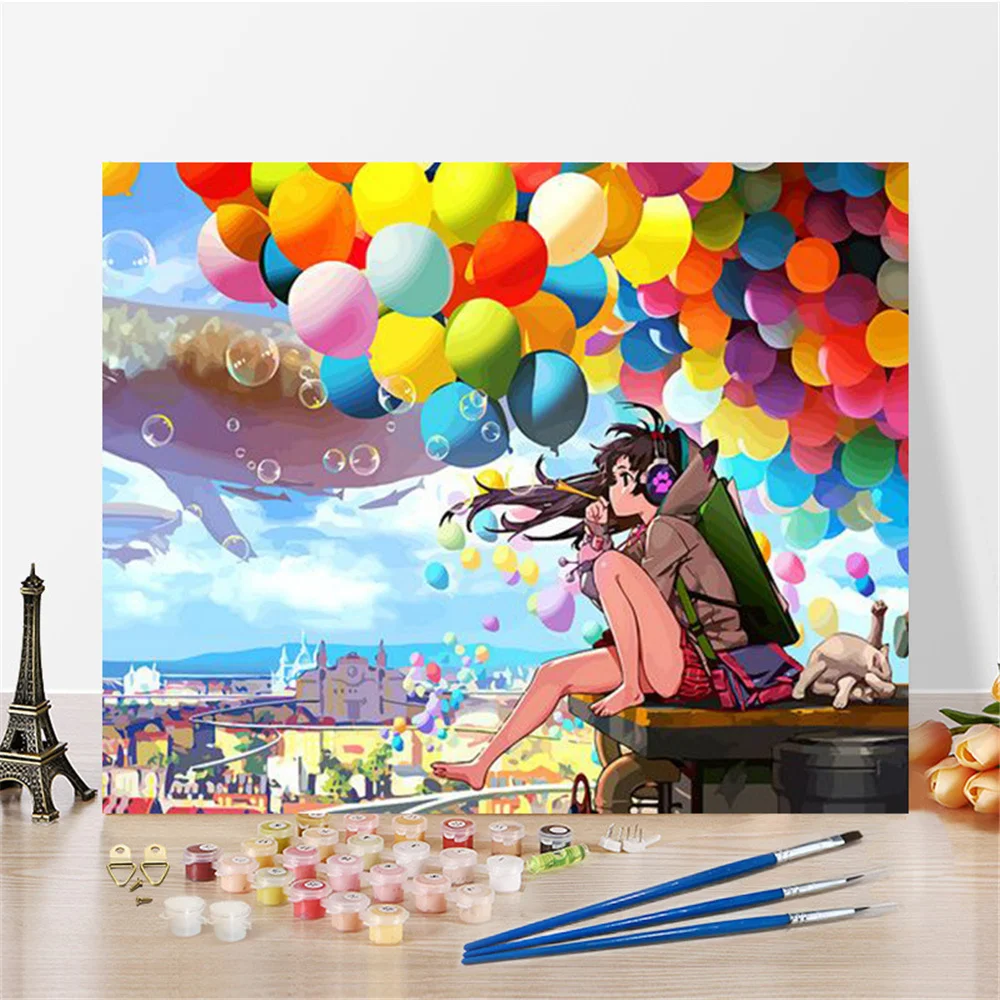 

Imagine Scenery Paint By Numbers Hand Painted Home Decor Kits Drawing Canvas DIY Oil Coloring Painting Pictures By Numbers