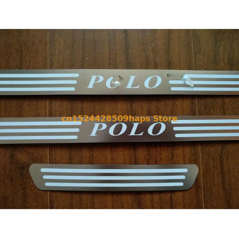 Для POLO 2011 2012 2013 Volkswagen аксессуары для POLO из нержавеющей стали ультра-тонкий порог пластина для украшения автомобиля