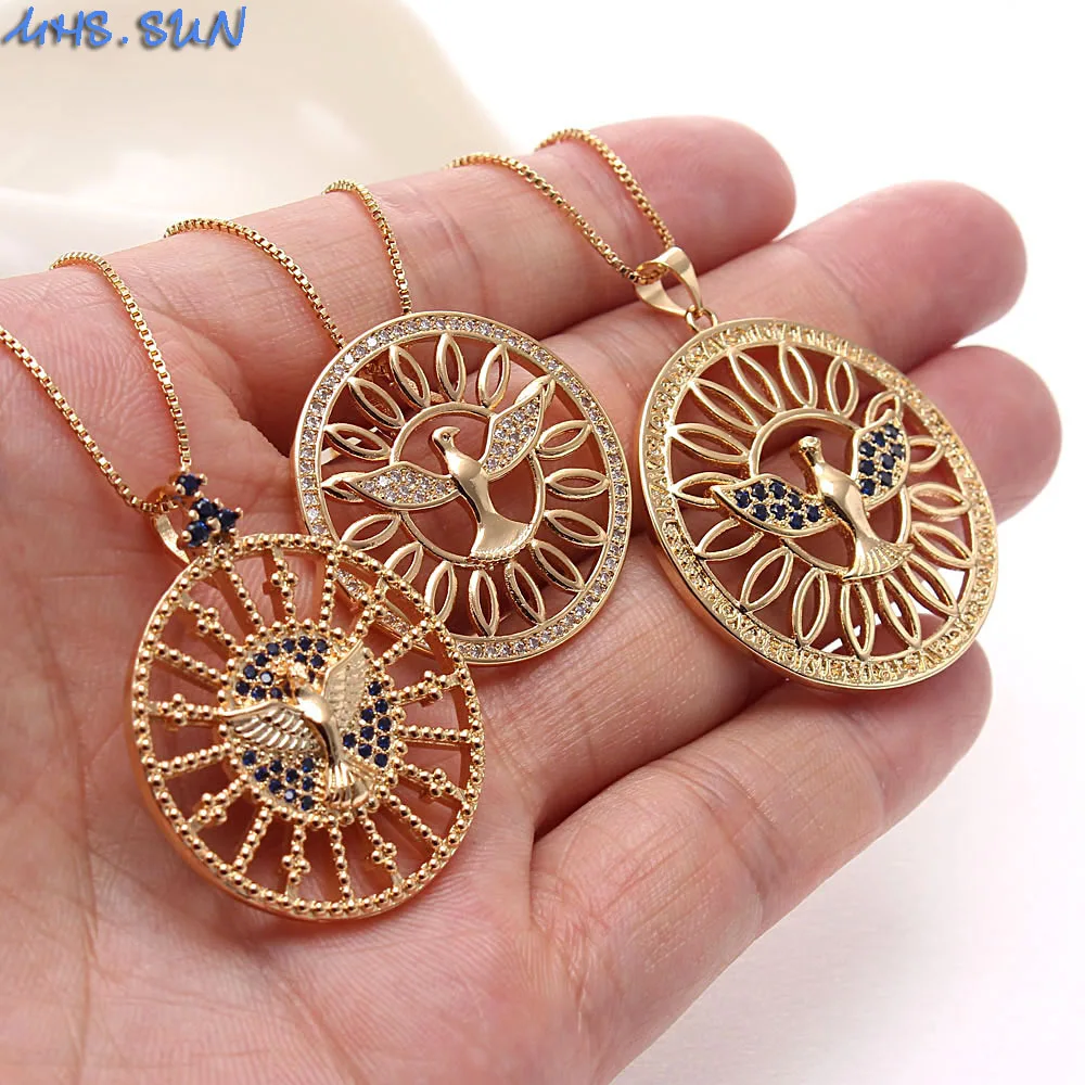 Ожерелье MHS.SUN женское круглое с кулоном в виде орла Ювелирное Украшение