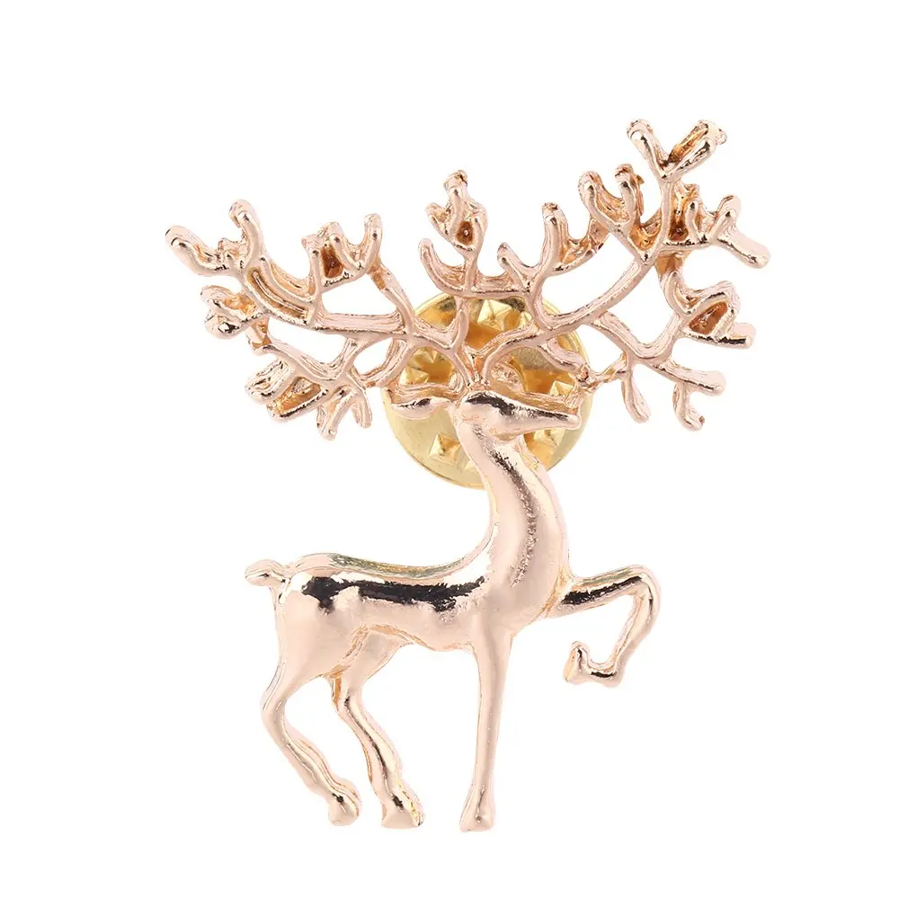 

Cute New Year Christmas Deer Xmas Gift Alloy Brooch Pin For Women and Kids Scarf Buckle Party Decoration