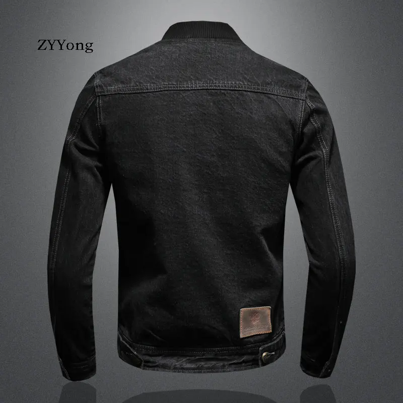 Куртка-бомбер мужская джинсовая мотоциклетная Повседневная Верхняя одежда
