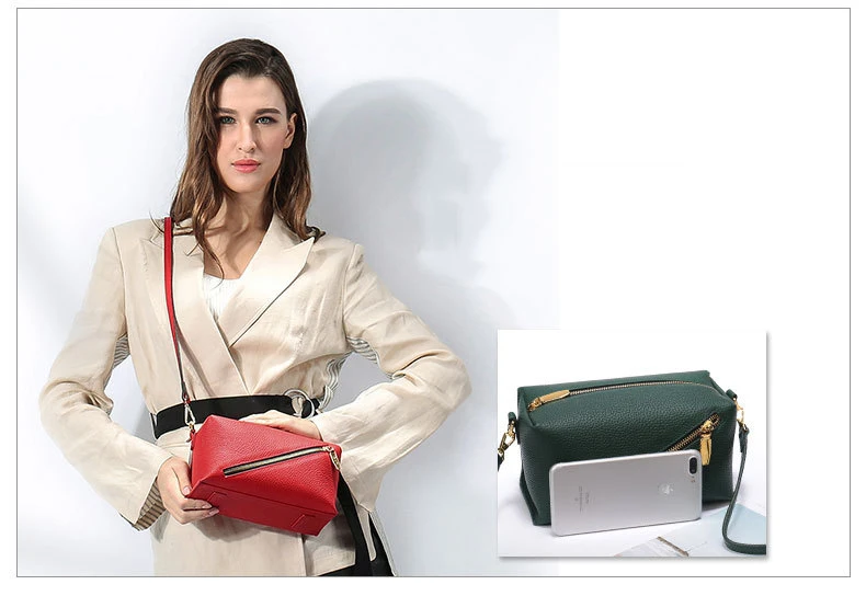 Brand crossbody bags for women Fashion Small Square Bag Genuine Leather bags women Zipper shoulder messenger bag sac main femme