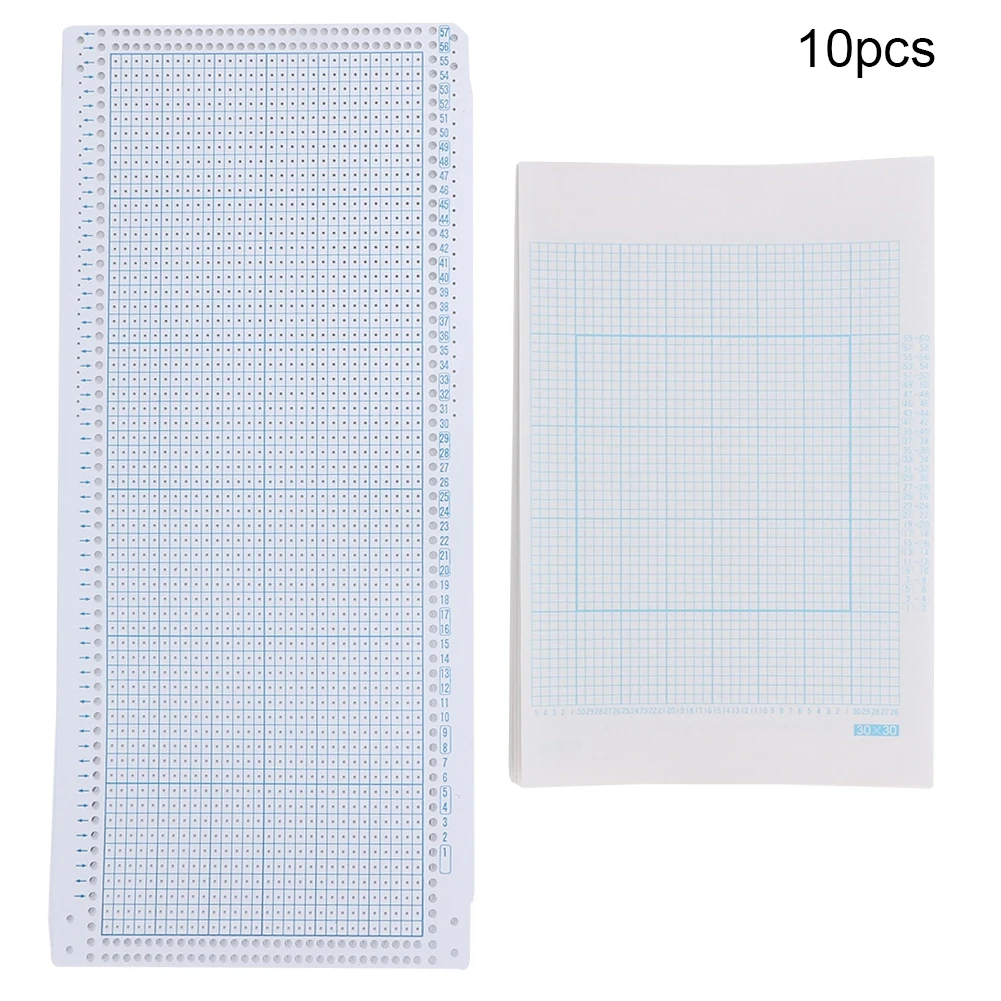 10Pcs 30‑pin Stitches Punch Card +10Pcs Grid Paper Nylon Knitting Machine Accessory For SK270 SK272 SK370 SK830 | Дом и сад