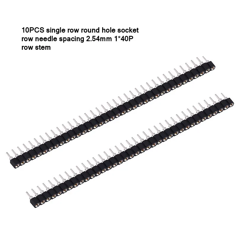2020 самых продаваемых 10 шт. Однорядный разъем с круглым отверстием Pin Header 2 54 мм 1*40P