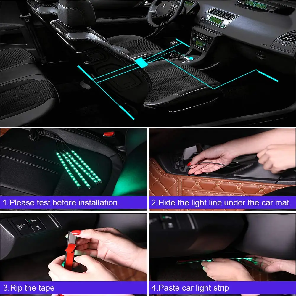 Светодиодная лента для автомобисветильник Footwell светильник 48SMD RGB освесветильник