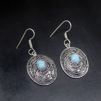 gemstonefactory big promotion unique 925 silver vintage blue larimar women ladies gifts dangle drop earrings 20211845