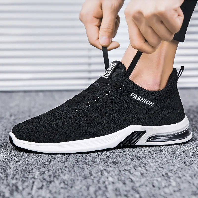 

Fashion Sneakers Hot Vulcanized Shoes Air Mesh Mens Trainers Light Casual Shoes Men Black Footware Tenis Masculino