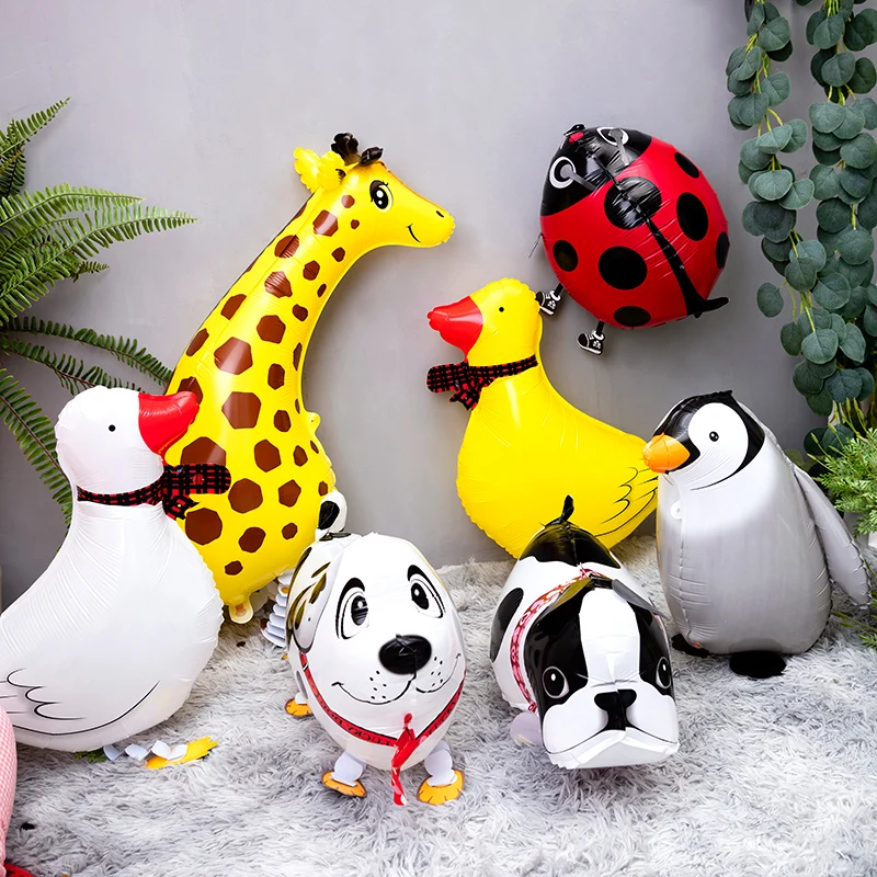 Для Прогулок Животные Фольга воздушные шарики детские игрушки ходячие питомцы