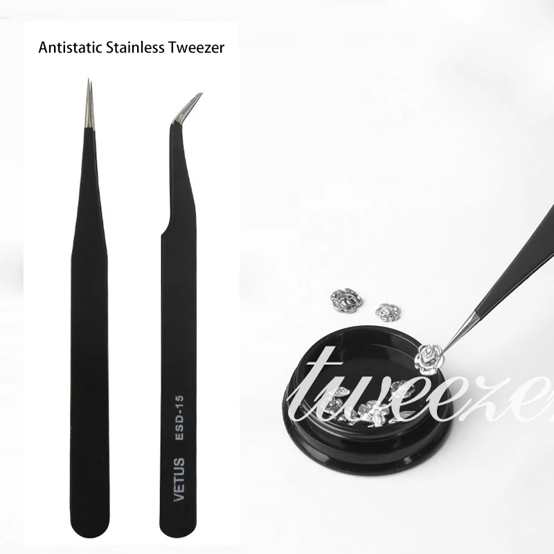 1 шт. антистатические Нержавеющая сталь Черный Ангел Маникюр пинцет для ресниц