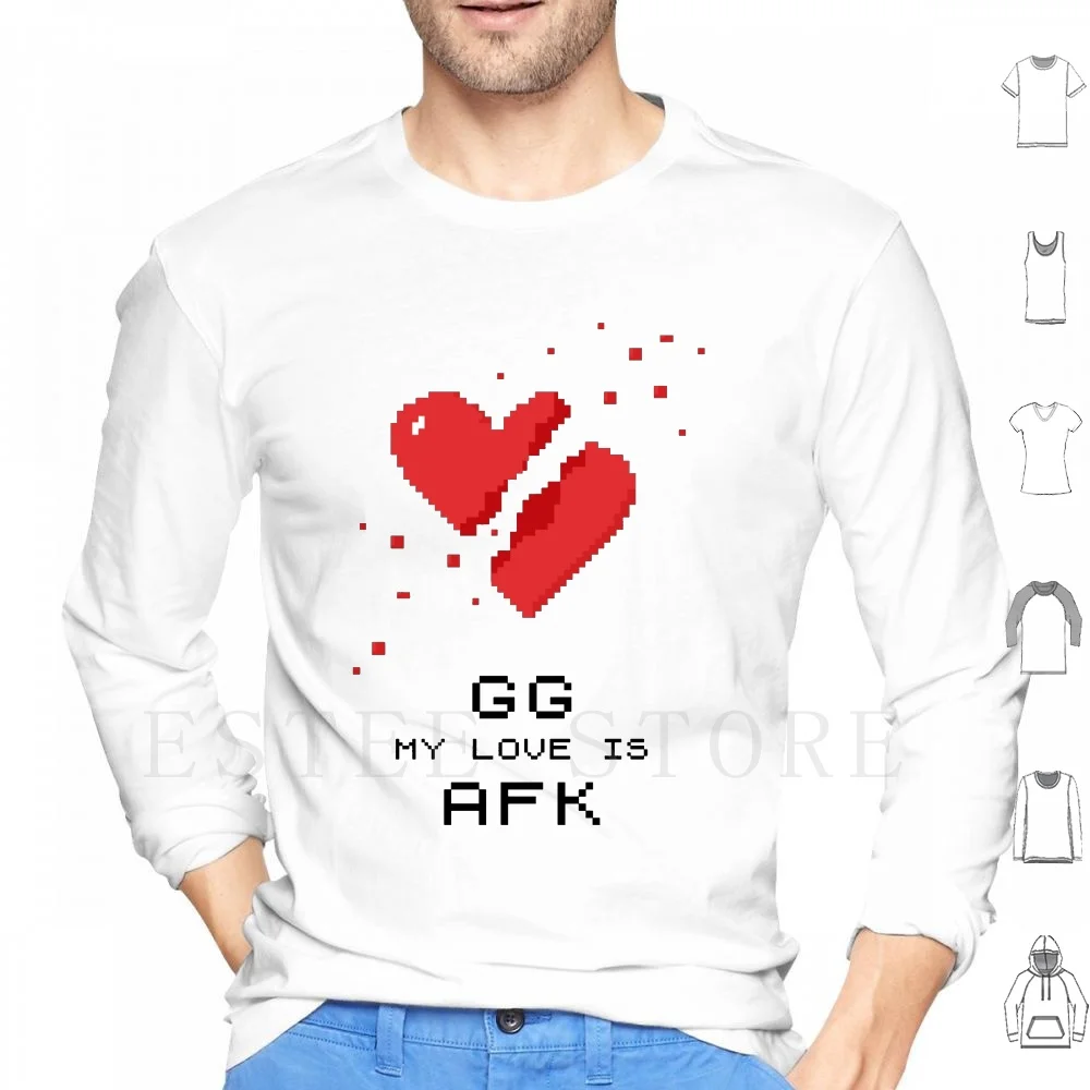 

Толстовки Gg My Love Is Afk с длинным рукавом, не рекомендуется отсутствие любви, День Святого Валентина, разбитое сердце, любит любителей Afk