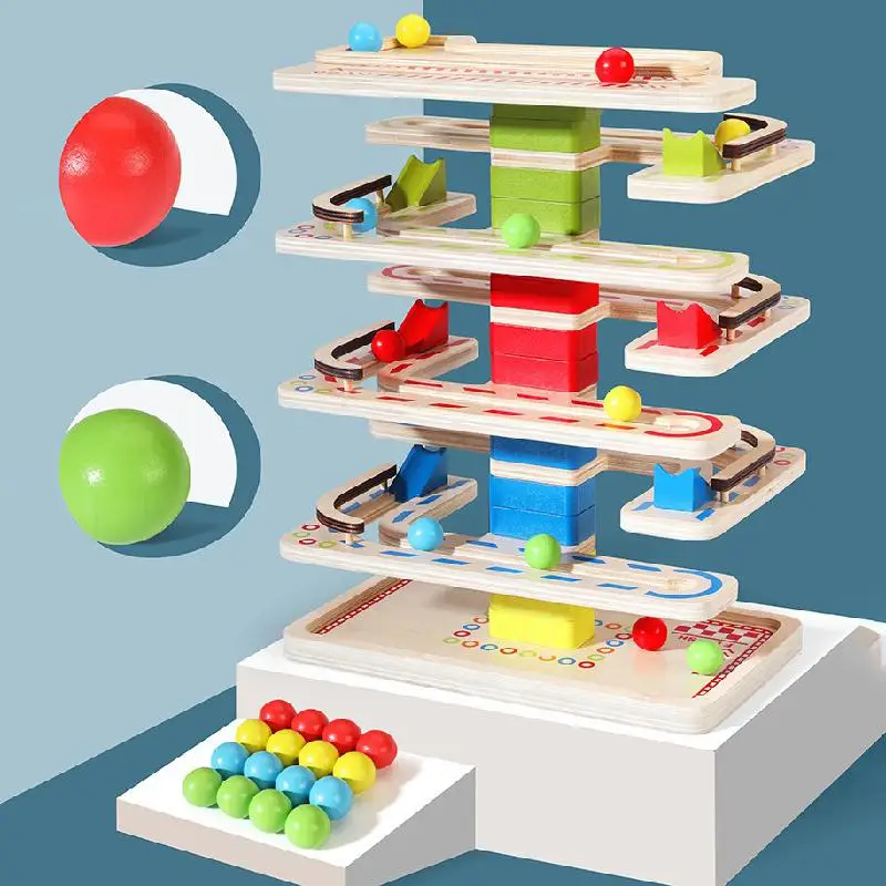 Деревянные детские игрушки Монтессори мраморный шар гоночная трасса
