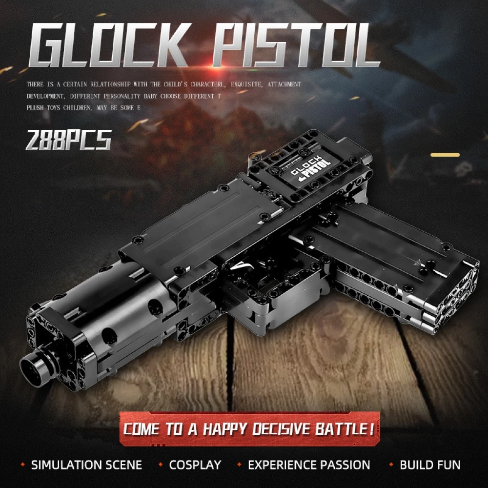 

MOULD KING Block Shooting Toy MOC The Glock Automatic Pistol Models Building Blocks Bricks Assemble DIY Educational Toys for Kid