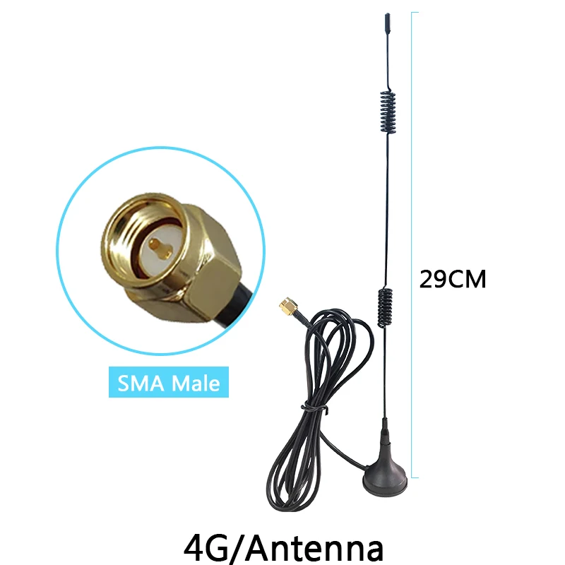 Grandwisdom 5pcs 3G 4G LTE Antenna 7dbi SMA Male Connector Aerial 698-960/1700-2700Mhz IOT magnetic base 3M Clear Sucker Antena