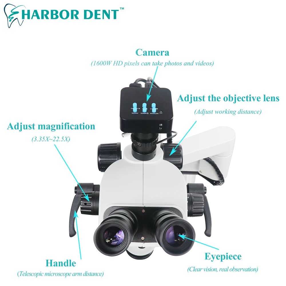 5X/10X/15X/20X 1080P стоматологический операционный микроскоп Портативный хирургический