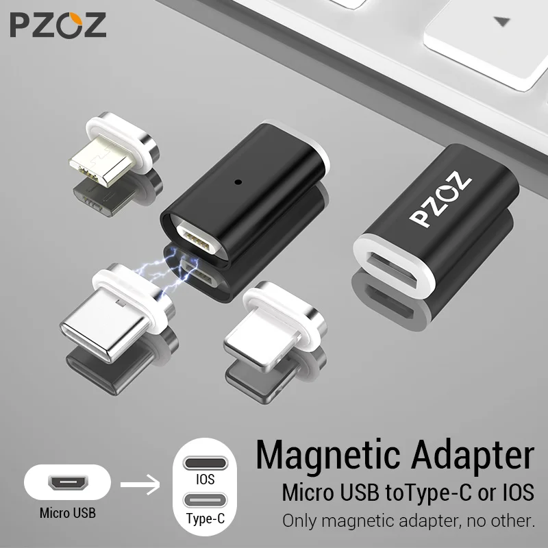 PZOZ Магнитный Кабель-адаптер Micro usb адаптер для быстрой зарядки телефона Microusb type-C магнитное зарядное устройство usb c для iphone xiaomi type C