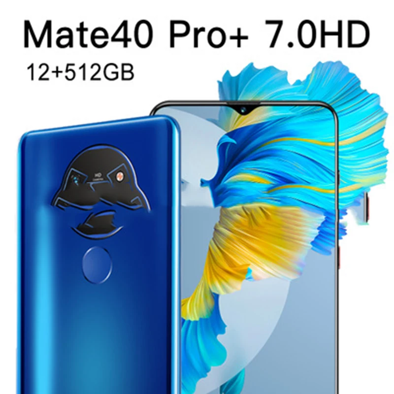 

Mate40 cheap smartphone new 12+512GB 13 + 24MP 1080 * 2400 Andriod 10 mobile phone 6000mAh face ID mobile phone