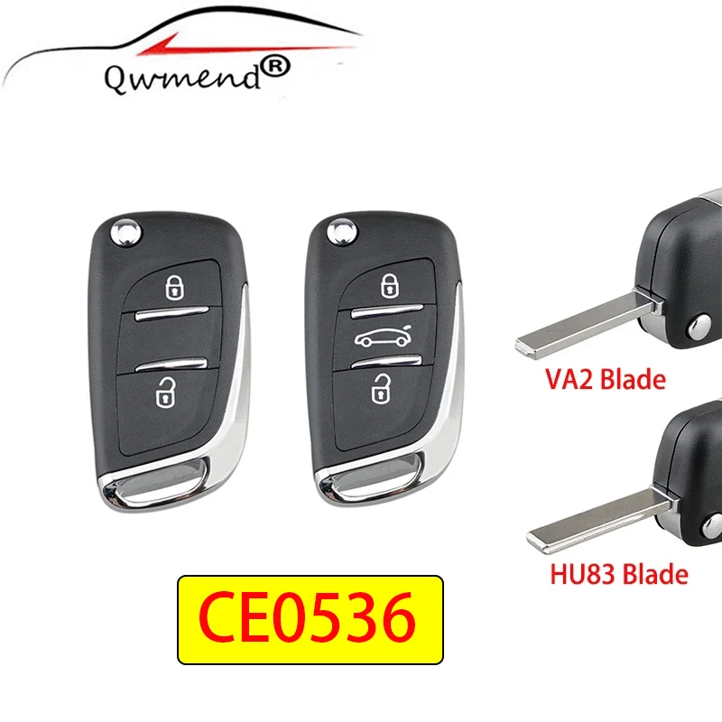 

CE0536 2/3BUT Remote Car Key Shell for Peugeot 307 308 407 408 3008 for Citroen PICASSO C2 C3 C4 C5 C6 C8 Flip Key Case VA2/HU83
