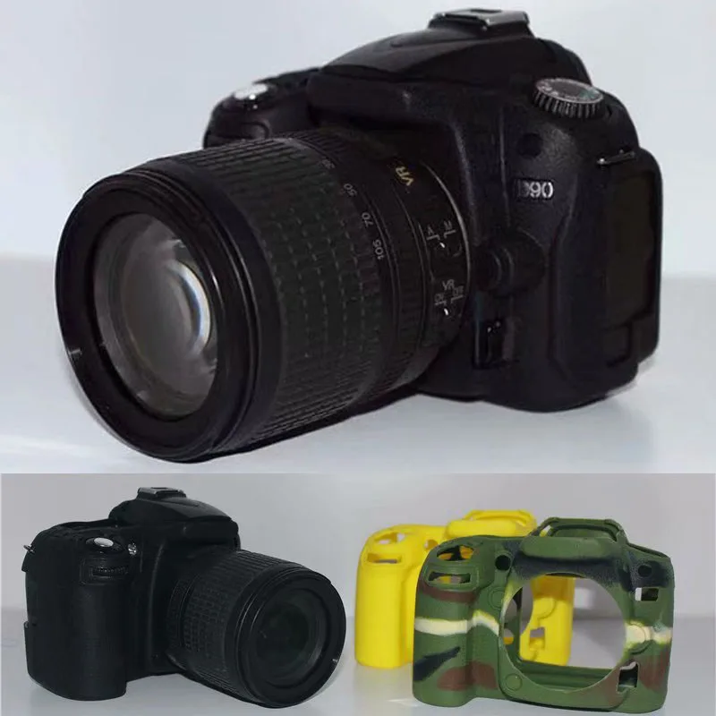 Мягкий силиконовый резиновый защитный чехол для камеры Nikon D90|Сумки