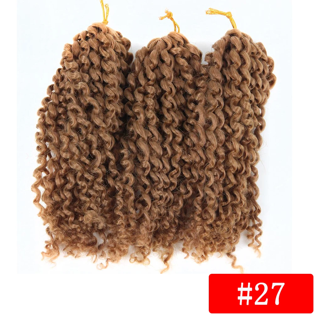 27 8 дюймов с поддержкой 3 шт./упак. 60 пряди Marley косы афро кудрявые, на крючках, косички, синтетика, плетение, накладные волосы на заколке для Для женщин - Цвет: 27
