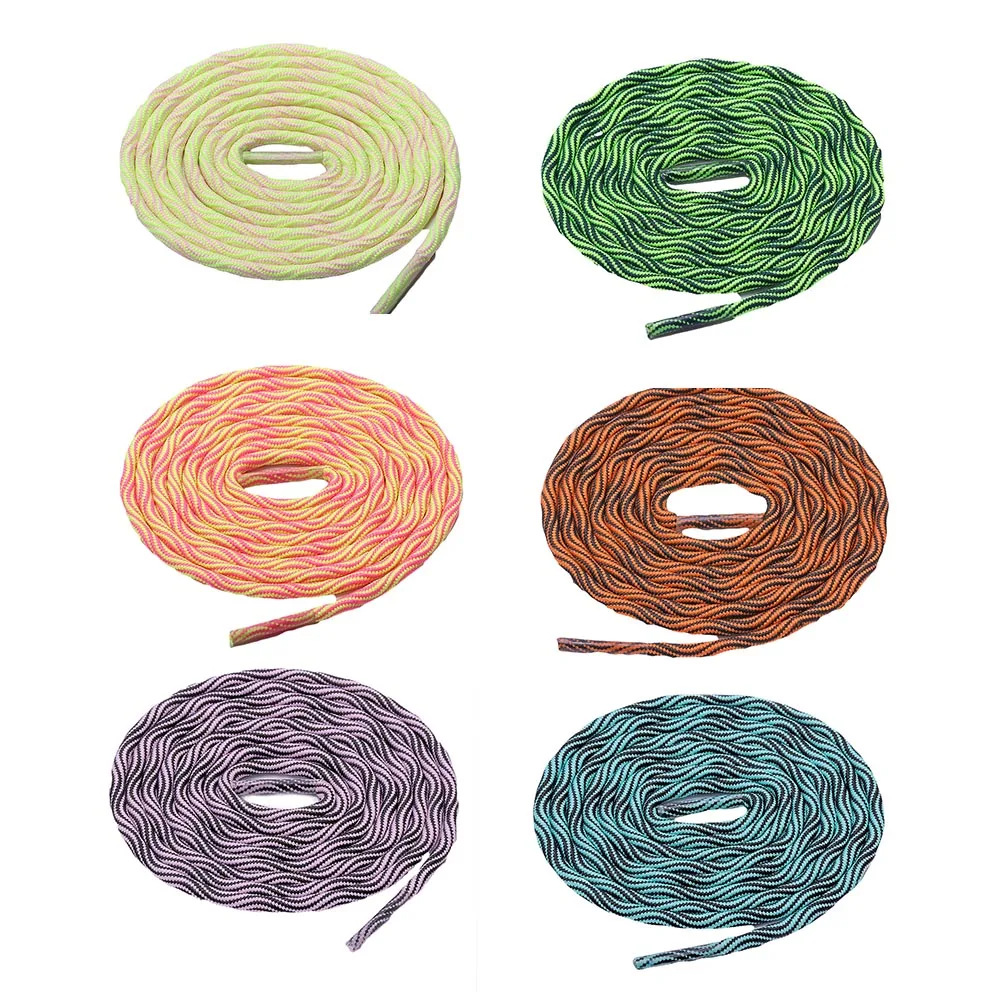 

1 Pair Classic Solid Round Wavy Shoelace Durable Polyester Shoe laces Boot Lace Sneaker Shoelace 6 Colors 80cm 100cm 120cm 150cm
