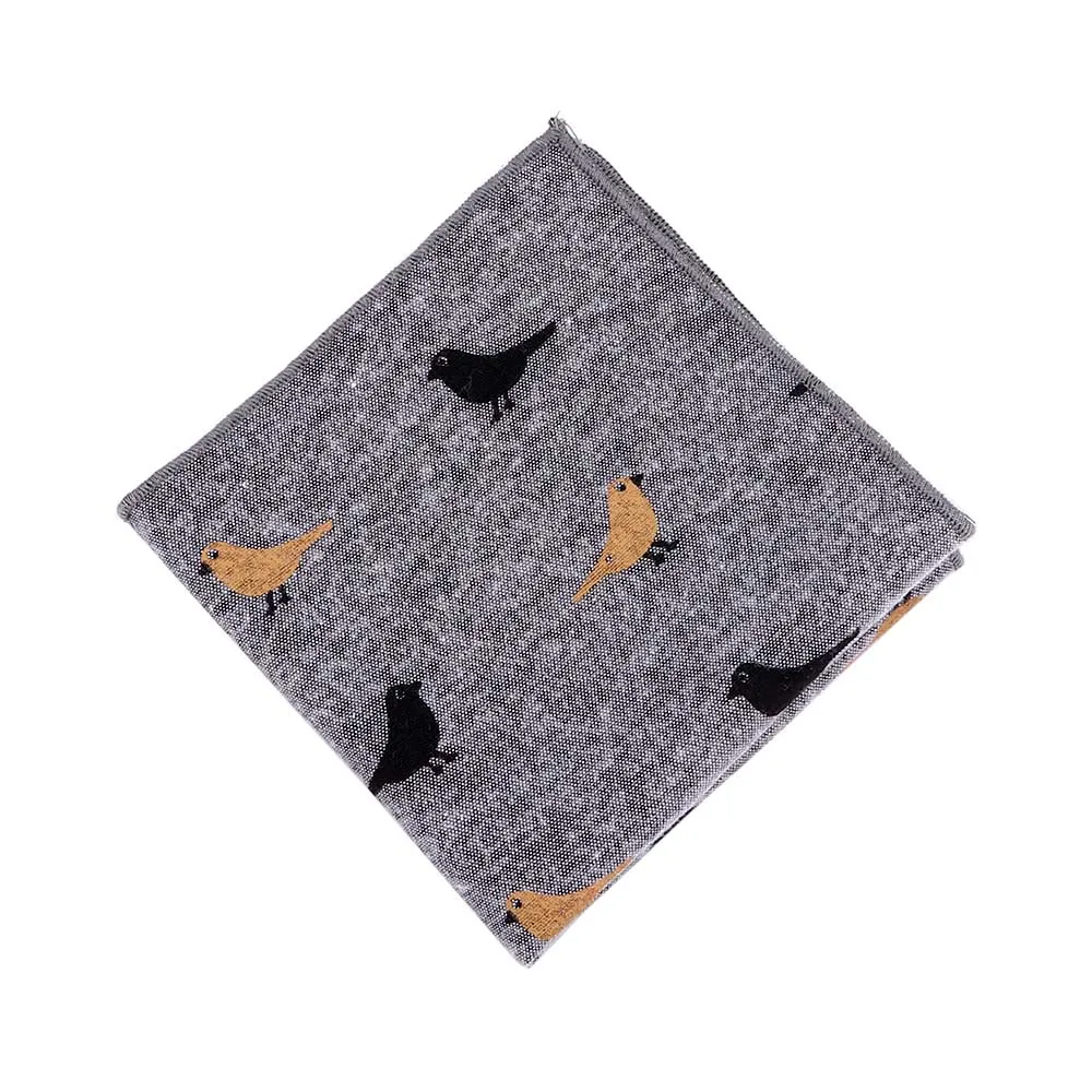 Винтажный носовой платок с рисунком птицы хлопковый Карманный квадратный