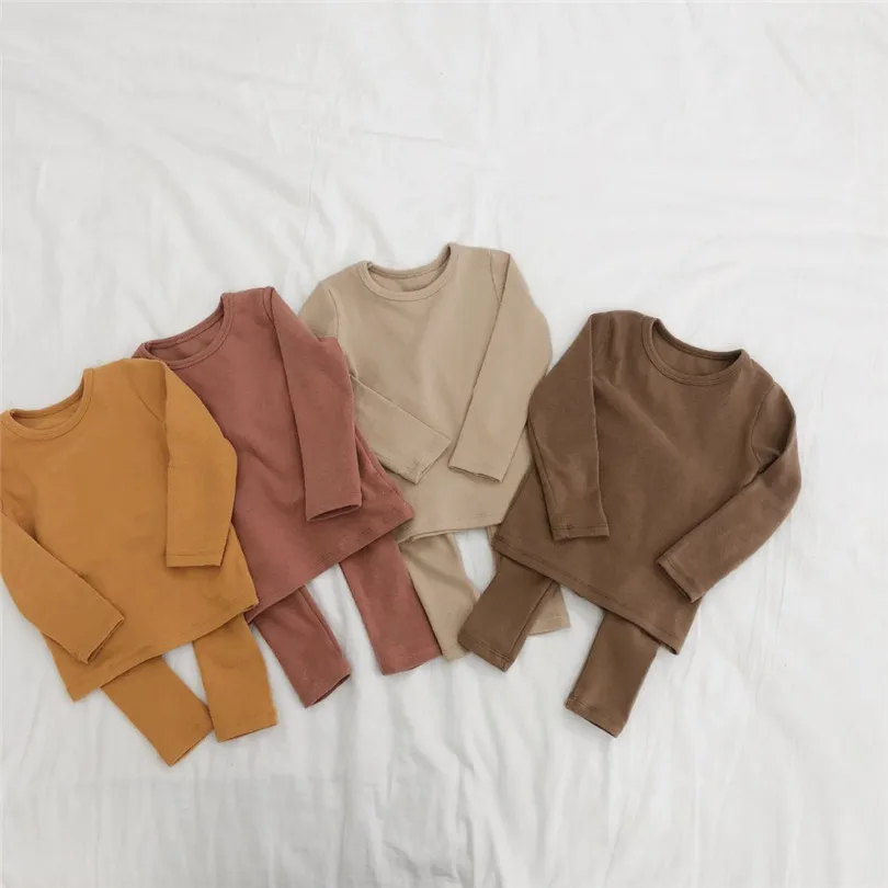 Детский пижамный комплект из 100% хлопка для малышей детская одежда сна мальчиков