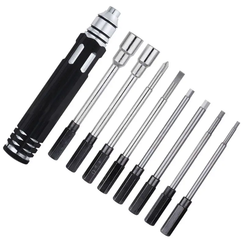 

2021 New New 8 in 1 Hex Socket Driver Hexagon Screwdriver Set for RC Models Aluminum