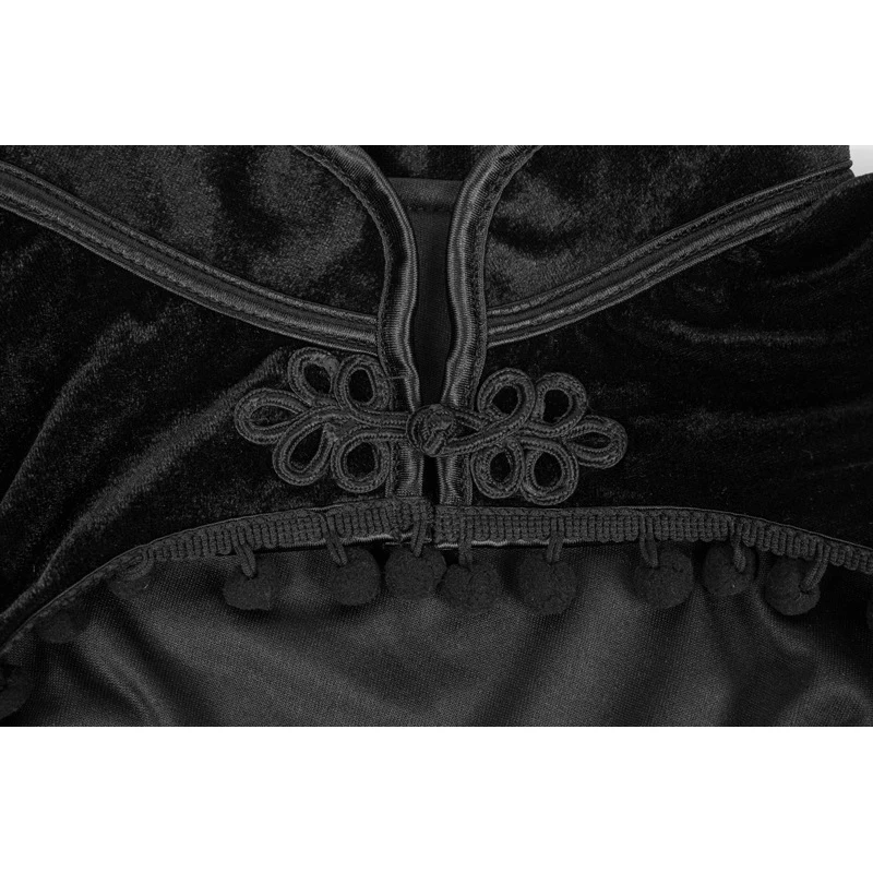 Женская бархатная куртка-болеро в стиле 50-х годов короткая готическая Черная