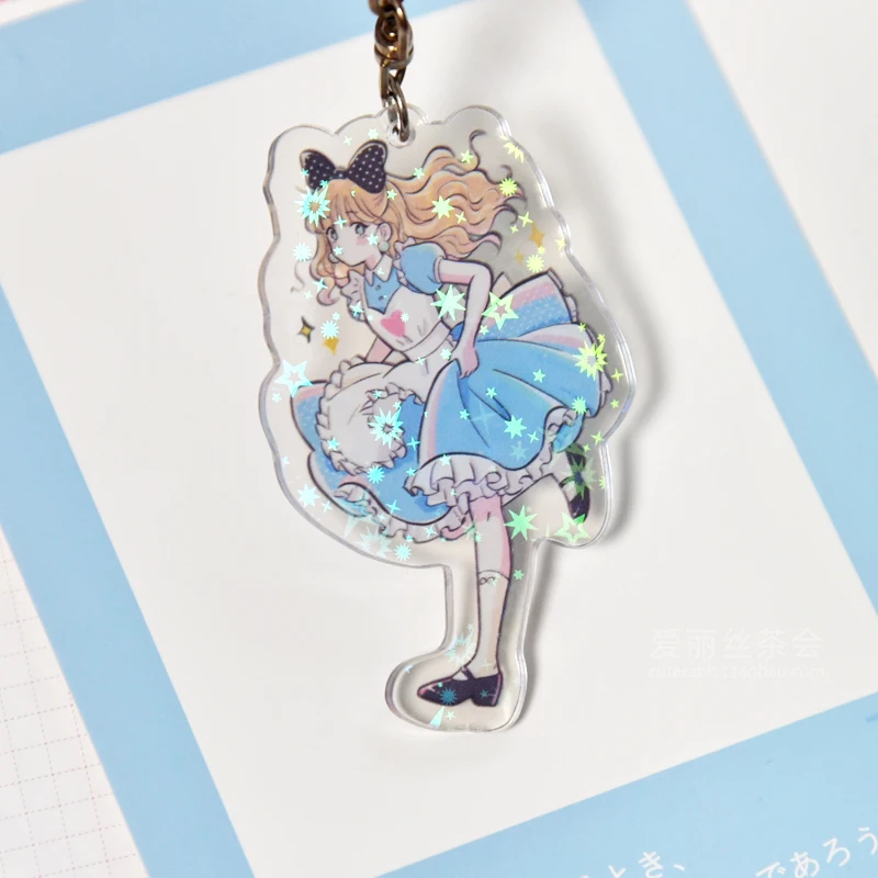 

Kawaii Girls Strawberry Love Shape Stationery Message Acrylic Clip And Key Ring Small Pendant