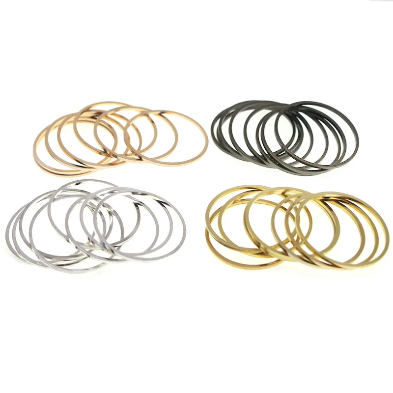 1mm thick 6-60mm Brass Closed Ring Round Big Circle Earrings Hoop For diy Necklace Pendant Connectors Jewelry Making Accessories