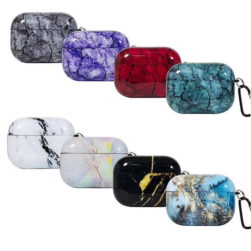 

Earphone Case For Apple Airpods Pro Case Marble Soft TPU Hook Cover For Apple Air Pods Pro 3 Earpods Charging Box
