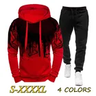 Модный мужской костюм с камуфляжным принтом, спортивная одежда, свитер с длинными рукавами, брюки, повседневная одежда для бега, Мужская толстовка для фитнеса + Брюки Cl