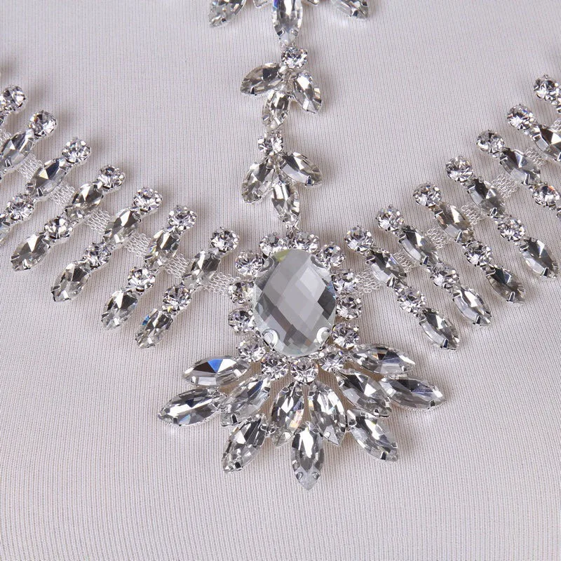 

Luxury crystal rhinestone necklace all handmade shoulder chain wedding dress shawl high-end custom bride and woman jewelry