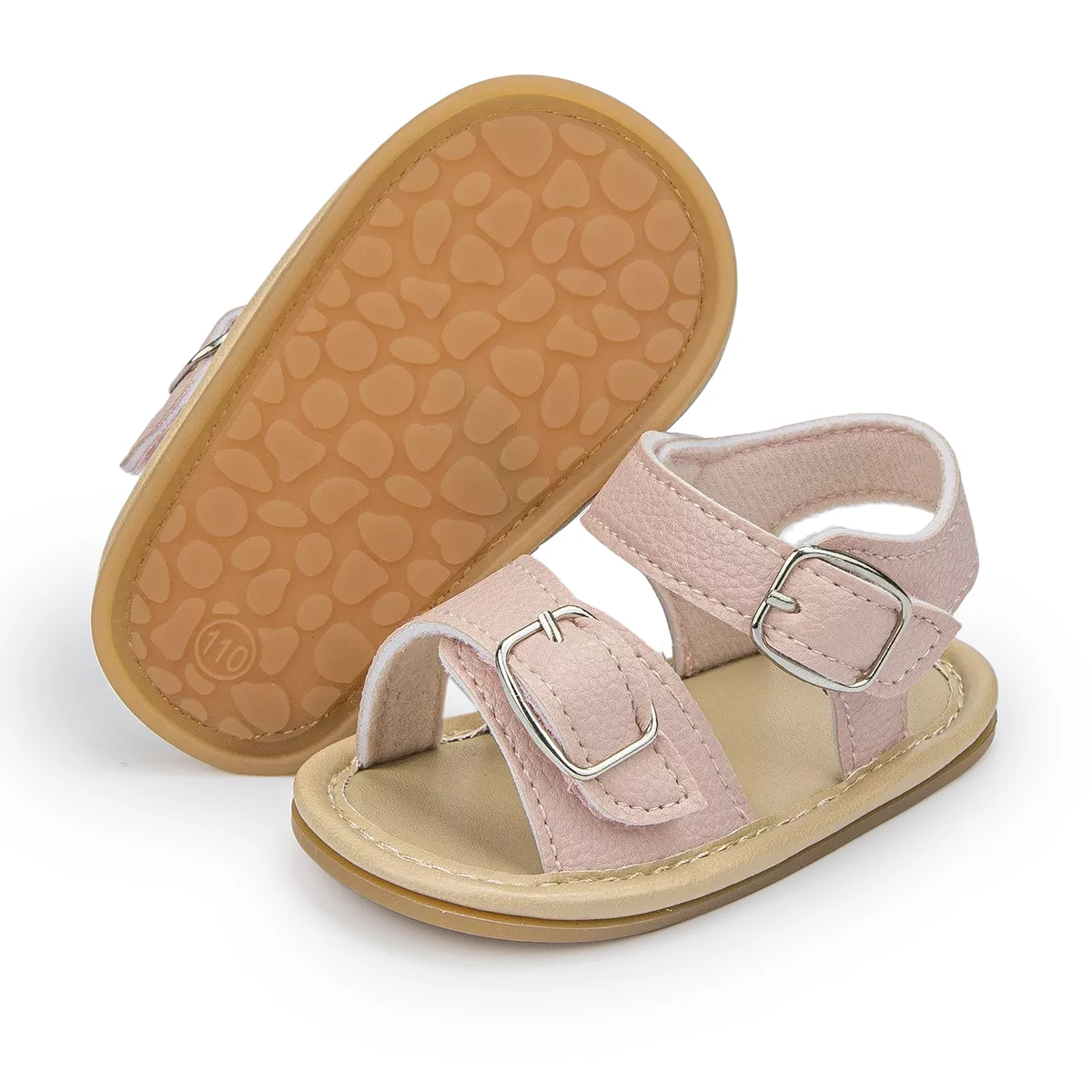 Сандалии для новорожденных девочек Уличная обувь на липучке плоская резиновая