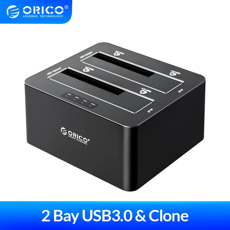 

ORICO 2 bay 2.5 3.5 inch USB3.0 to SATA HDD Docking Station with Offline Clone HDD Case Support UASP Protocol 16TB HDD Encosure