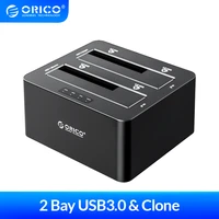 orico sata to usb 3 0 multi hard drive docking station with offline clone 2 bay hdd docking station for 2 53 5 inch hdd ssd