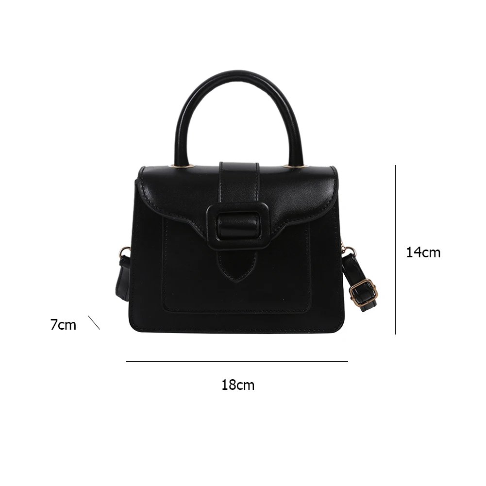 

Fashion Solid Color PU Crossbody Handbag Totes Women Casual Belt Buckle Shoulder Female Portable Travel Leather Messenger Bag