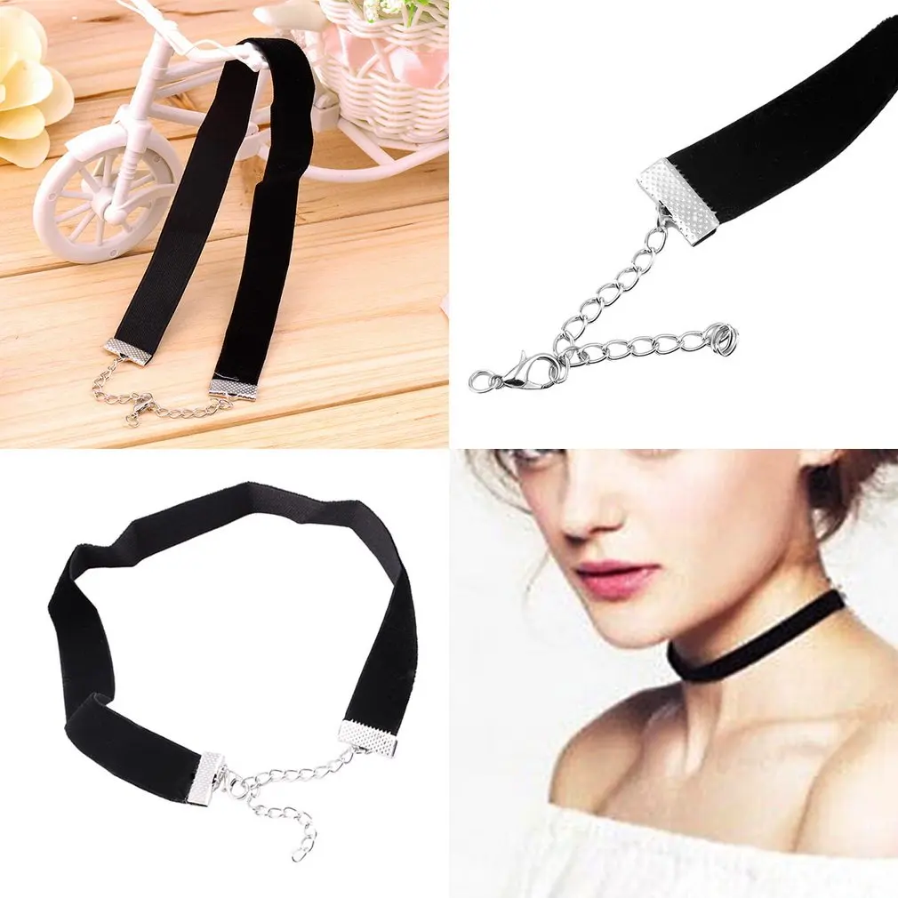 Дизайн 1 шт. 90 х черный готический ручной работы ретро бархатистый шнур Колье