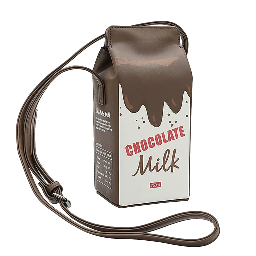Coffee Женская сумка-мессенджер в форме молочной коробки, сумка на одно плечо, Дамский маленький кошелек для монет и телефона, женские дорожные сумки через плечо, новинка - Цвет: Coffee