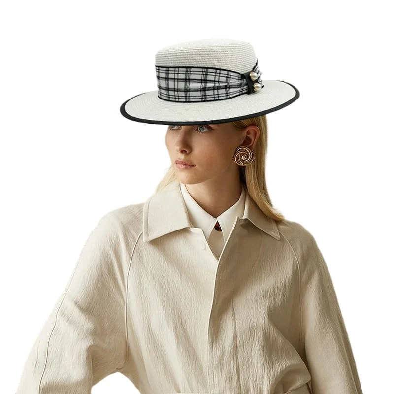 

Шляпа соломенная плетеная, в стиле ретро, для вечевечерние, Панама, женские солнцезащитные пляжные шляпы