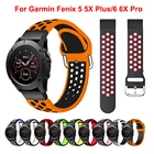 Ремешок силиконовый для наручных часов, быстросъемный браслет для Garmin Fenix 6X 6 6S Smartwatch Easyfit Correa Fenix 5X 5 5S 3 3HR