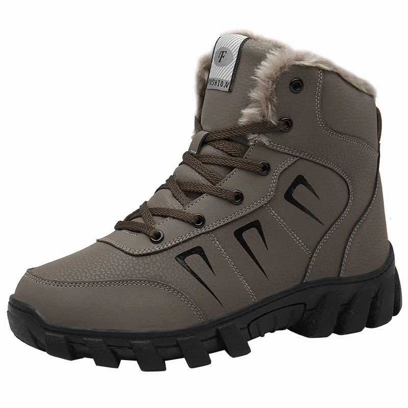2019 кожаные зимние ботинки с флисовой подкладкой утолщенная Водонепроницаемая