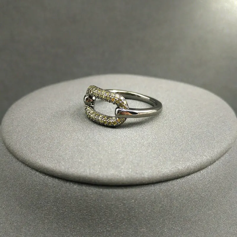 

popzone S925 sterling silver new product buckle ring female simple fashion index finger ring personality ring jewelry limit gift