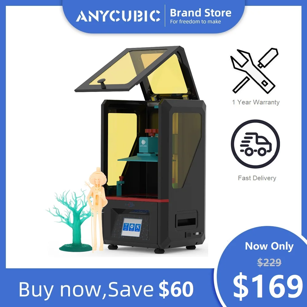 3D принтер Anycubic Photon 2019 размера плюс SLA/LCD высокая точность 2 8 ''photon слайсер