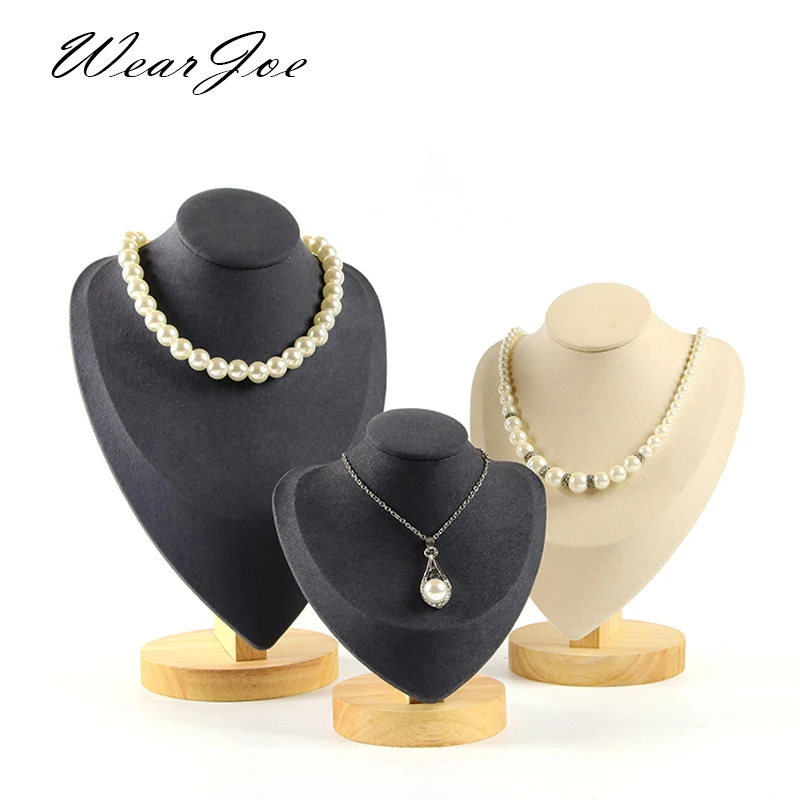 Деревянный шейной формы из микрофибры фигурка манекен ожерелье кулон с