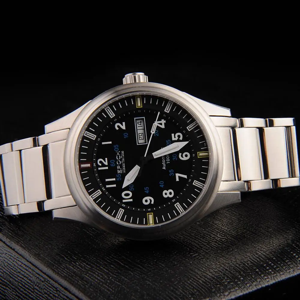 Автоматические мужские часы с Тритием EPOCH люксовый бренд самовзор механические